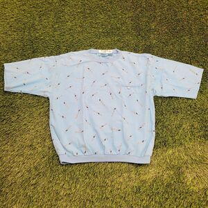 Vintage 90s AOP MOD Shirt Womens Medium 21x24 Blue